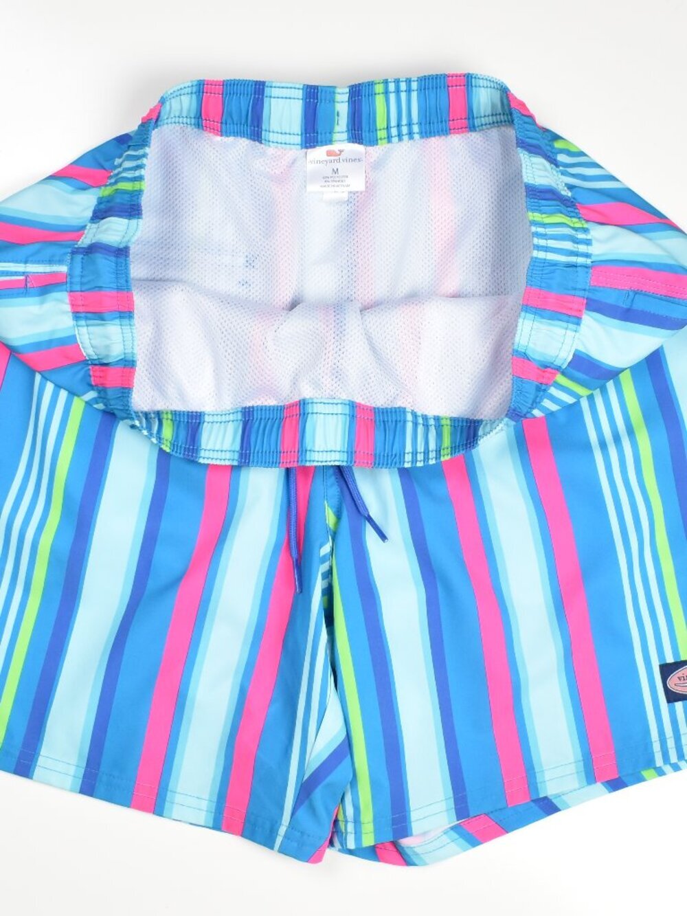 Men's Vineyard Vines Stripe Swim Trunks 7" - M - Picture 4 of 5